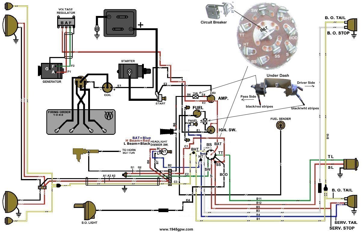 G503 WWII MB GPW Jeep Wiring Harness Late Model